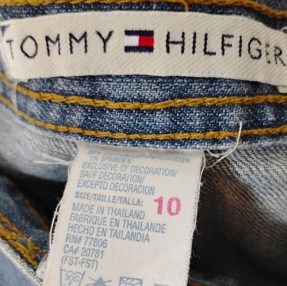 VTG Y2K Tommy Hilfiger Denim Skirt Women’s 10 Low Rise Embroidered Back Pockets - Picture 9 of 10